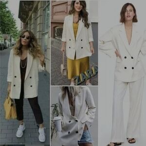 🚨SOLD🚨ZARA OVERSIZED CREAM/BEIGE BLAZER ✨️SIZE XS ✨️